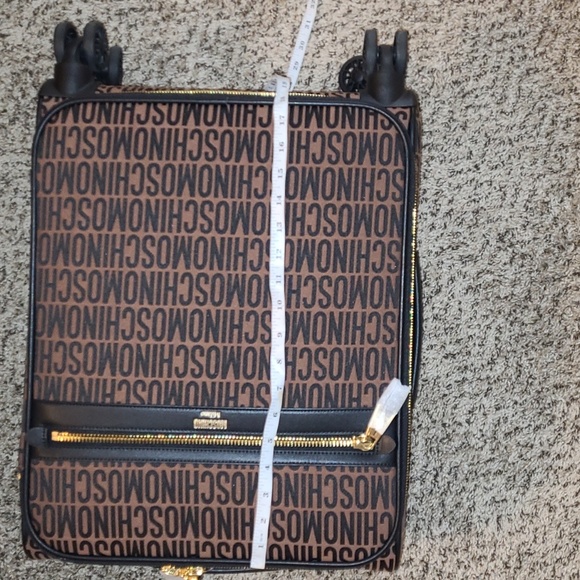 💕NWT MOSCHINO ALL-OVER LOGO NYLON TROLLEY CASE CARRY ON💕 - Picture 10 of 16